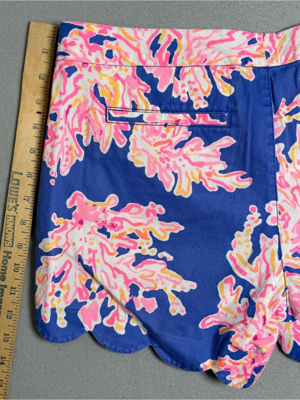 Lilly Pulitzer Buttercup Shorts Sz 6 Blue Hot Pink Coral Reef Scallop Tropical - Picture 7 of 8
